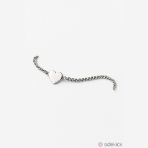 Silver toned lovecore solid heart chain bracelet (NWOT)